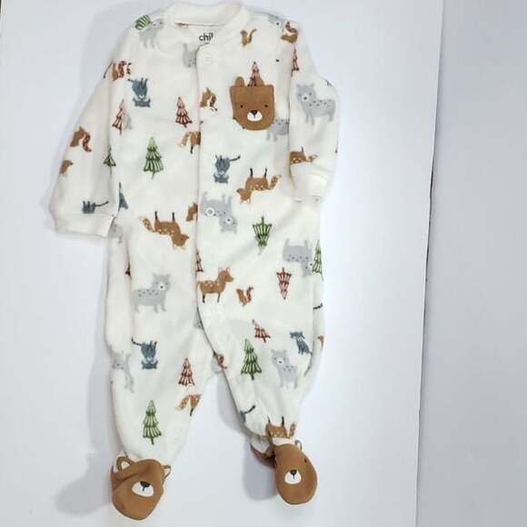 Child of Mine by Carter's Baby Woodland Bear Footed Sleeper Pajama 3-6M - Picture 1 of 9